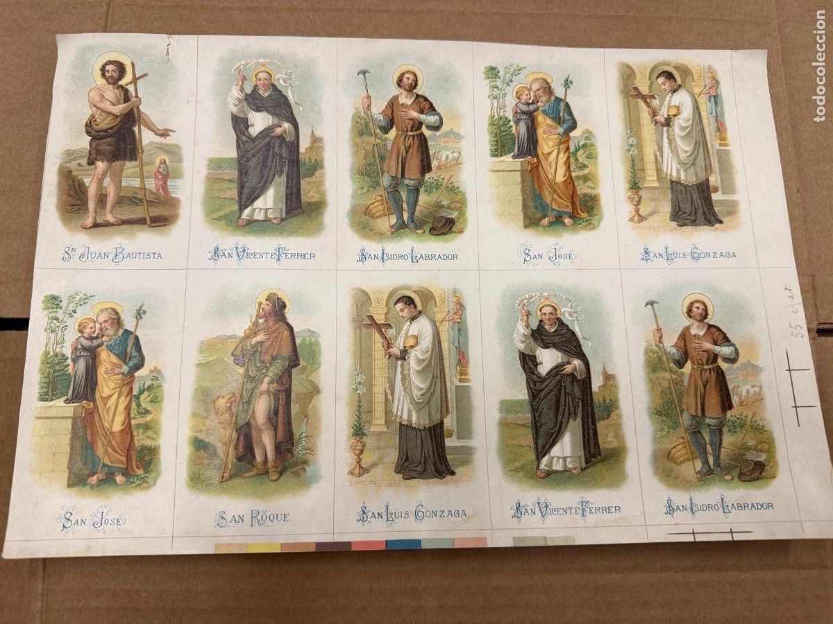Postales: Antigua lamina recordatorios o estampas religiosos o santos. A&ntilde;os 40. Mide unos 35x24 cms