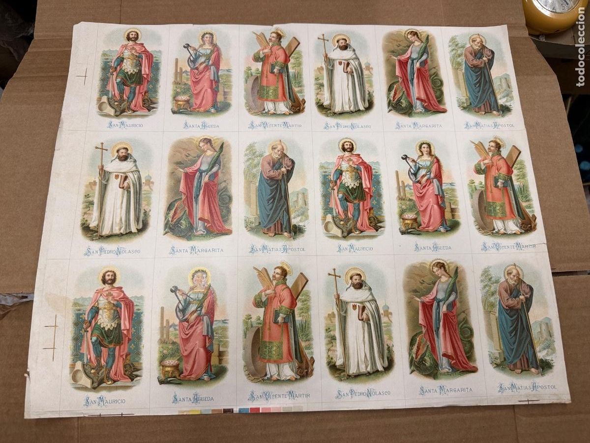 Postales: Antigua lamina recordatorios o estampas religiosos o santos. A&ntilde;os 40. Mide unos 42x36 cms