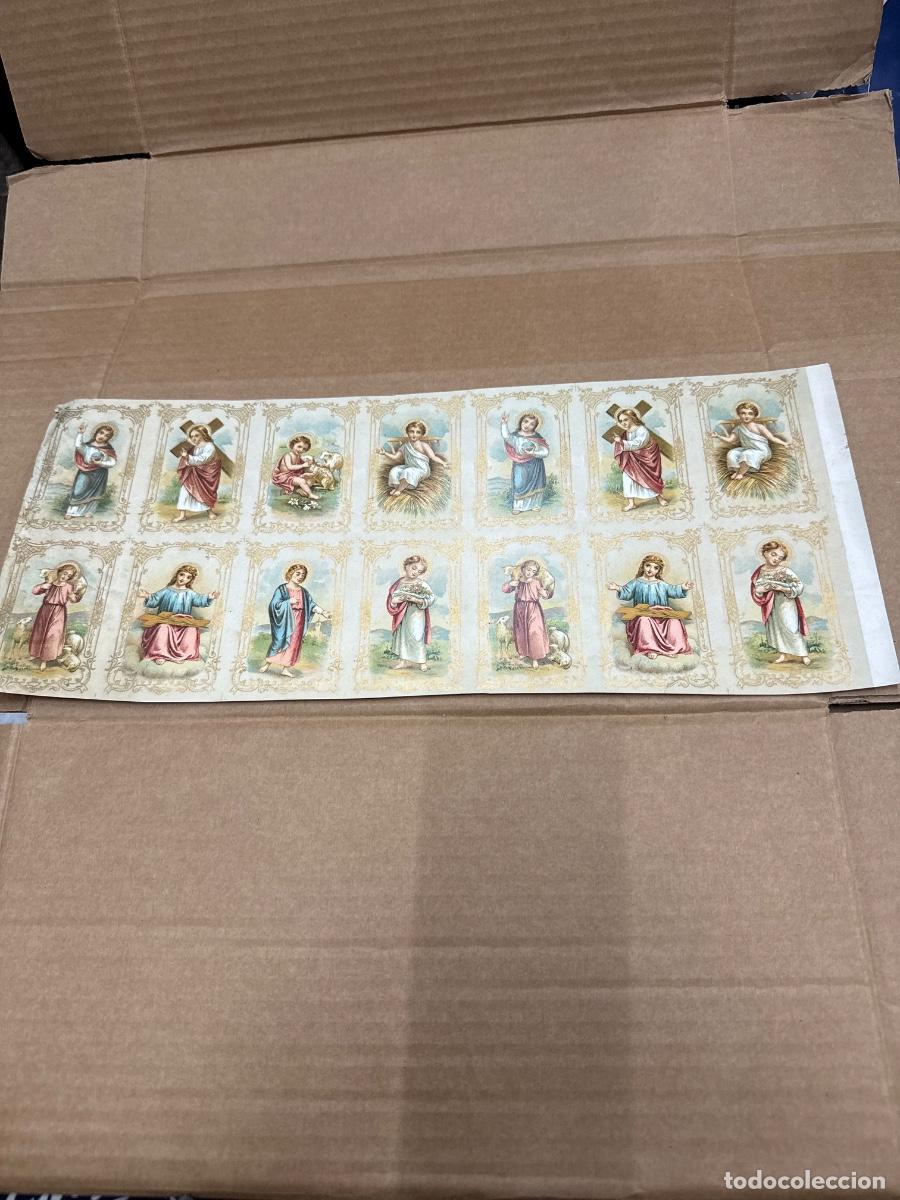 Postkarten: Antigua lamina con varios recordatorios o estampas religiosos o santos. A&ntilde;os 40. Sin cortar