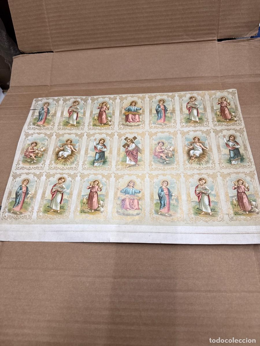 Postkarten: Antigua lamina con varios recordatorios o estampas religiosos o santos. A&ntilde;os 40. Sin cortar