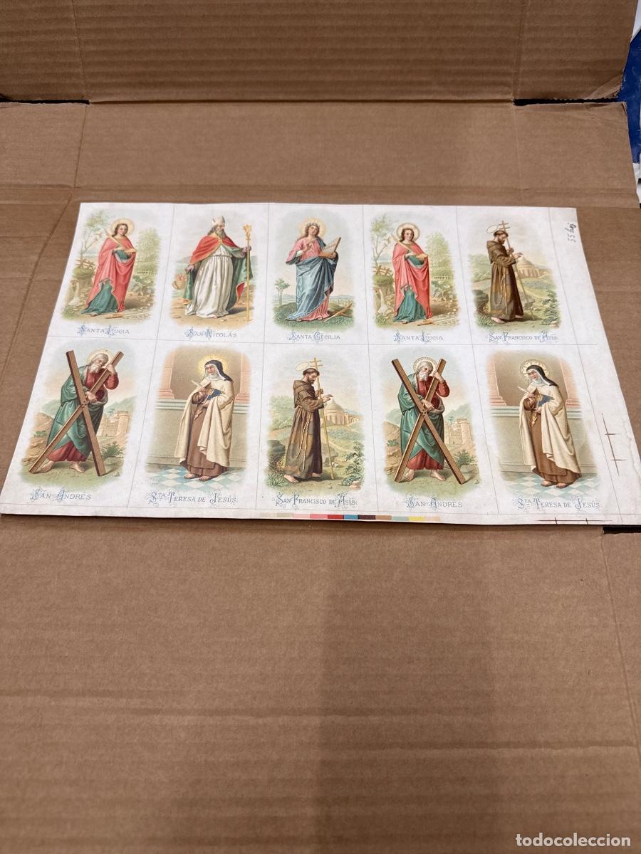 Postkarten: Antigua lamina con varios recordatorios o estampas religiosos o santos. A&ntilde;os 40. Sin cortar