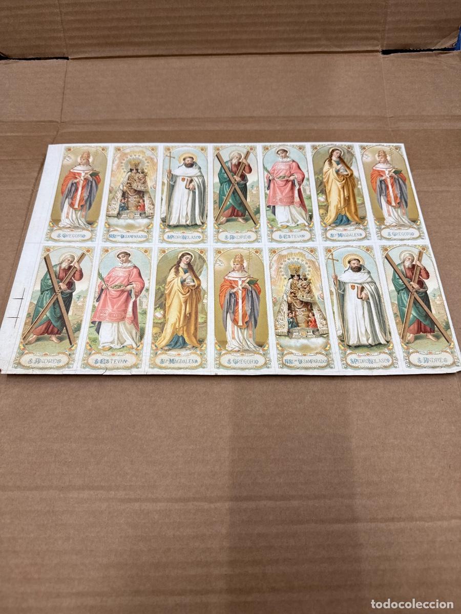 Postkarten: Antigua lamina con varios recordatorios o estampas religiosos o santos. A&ntilde;os 40. Sin cortar