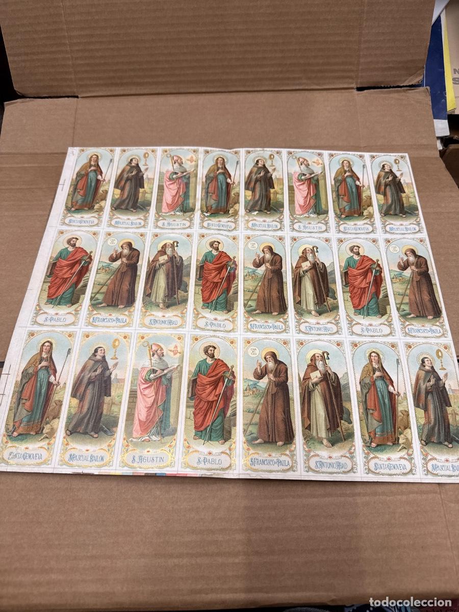 Postkarten: Antigua lamina con varios recordatorios o estampas religiosos o santos. A&ntilde;os 40. Sin cortar