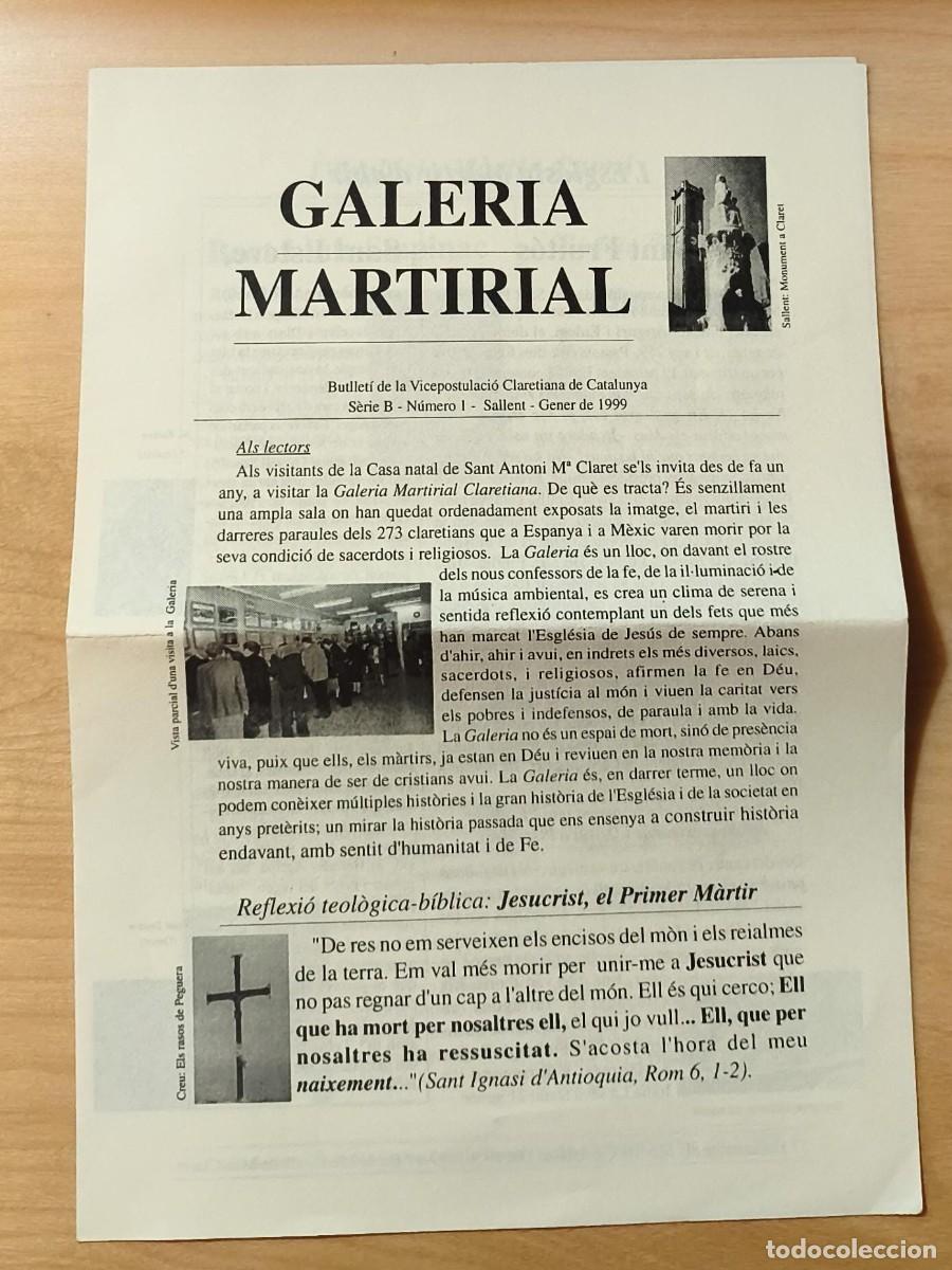 Postales: LLR 158 - Folleto d&iacute;ptico Galeria Martirial - Bolet&iacute;n Vicepostulaci&oacute;n Claretianos Catalunya 1999
