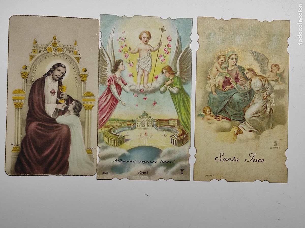 Postales: RECORDATORIOS DE COMUNI&Oacute;N DE ONTENIENTE A&Ntilde;OS 1927 Y 1942