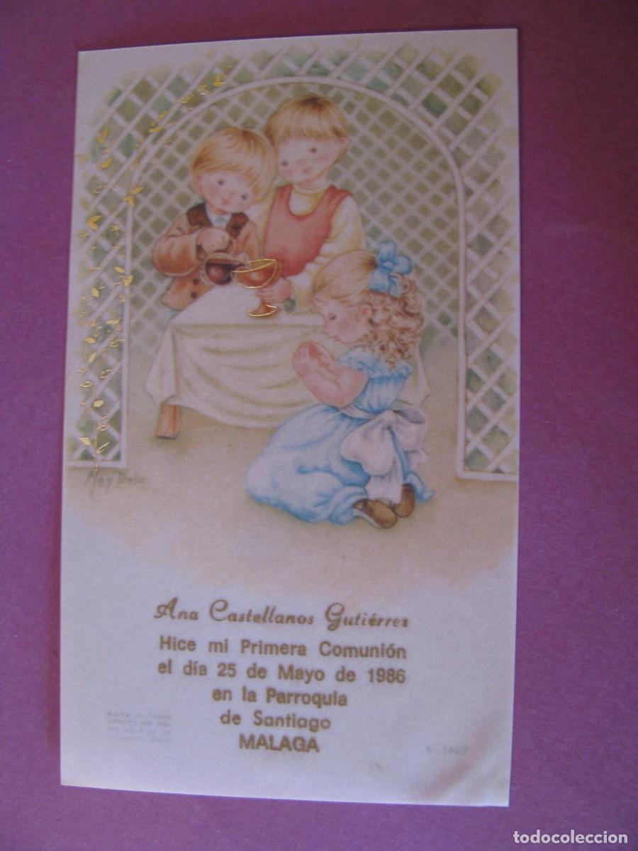 Postales: RECORDATORIO DE LA PRIMERA COMUNI&Oacute;N. IL. MAY DOLE. MALAGA 1986. 12X7 CM