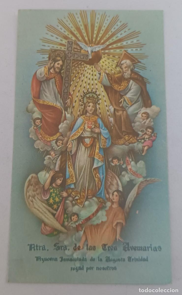 Postales: ESTAMPA NTRA. SRA. DE LAS TRES AVEMARIAS. AZUCENA INMACULADA DE LA ILUSTRE TRINIDAD ... NOVENA (REVE