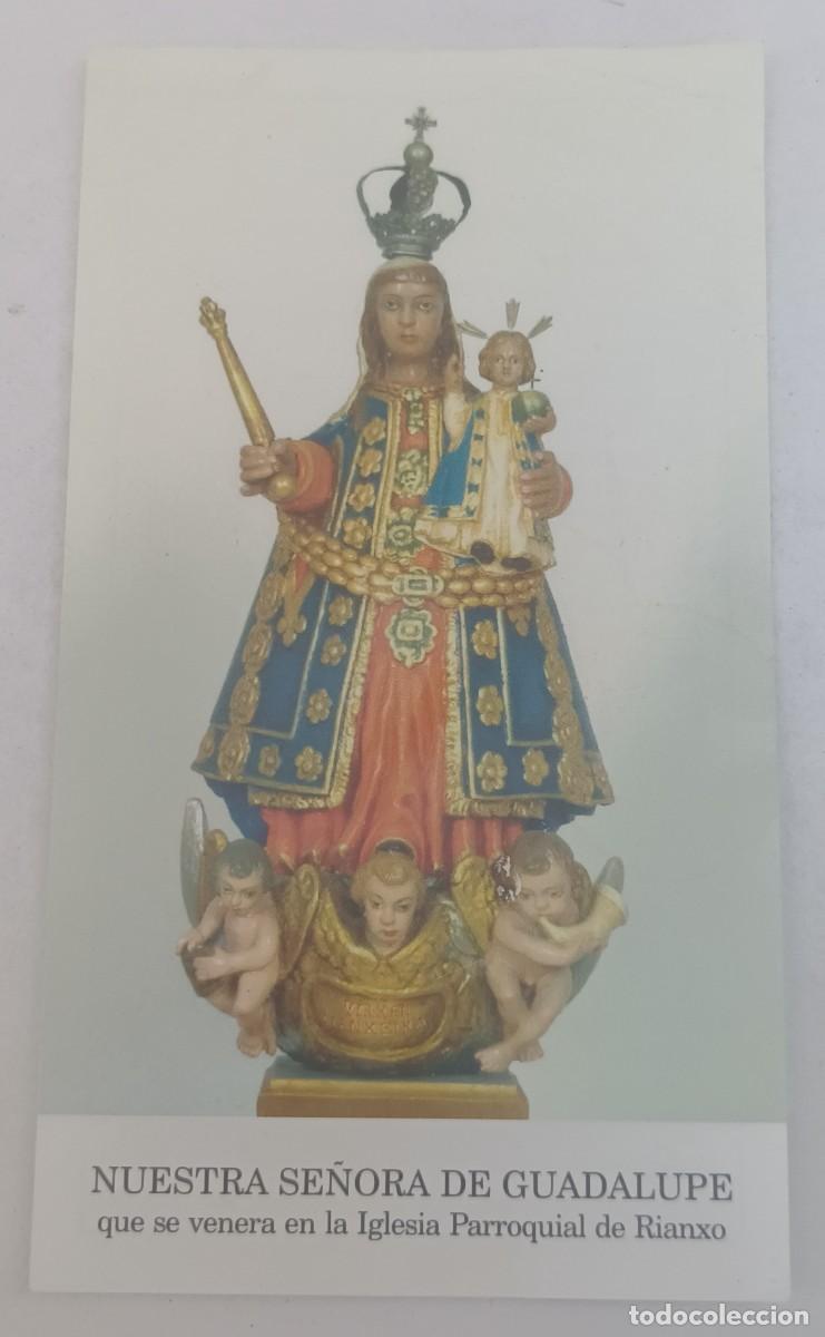 Postales: ESTAMPA NUESTRA SE&Ntilde;ORA DE GUADALUPE. RIANXO (A CORU&Ntilde;A) - NOVENA + ORACION (REVERSO)