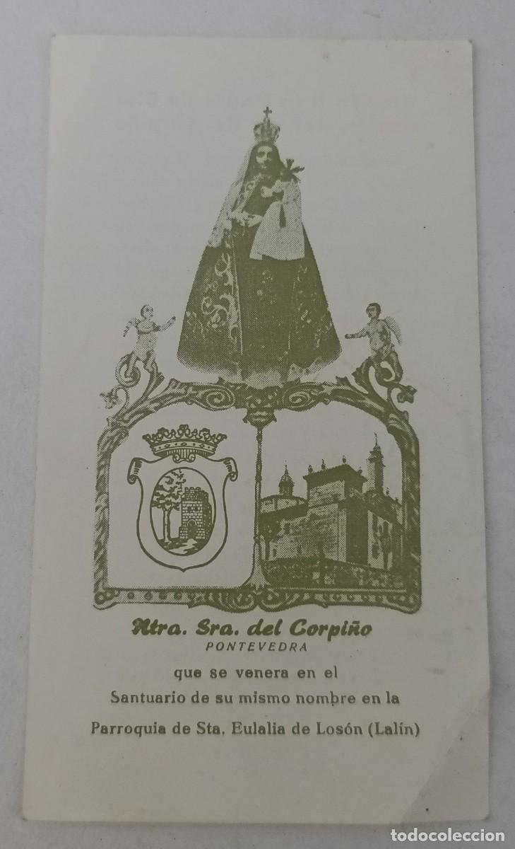 Postales: ESTAMPA NTRA. SRA. DEL CORPI&Ntilde;O. LALIN (PONTEVEDRA) - ORACION A LA MADRE DE DIOS NUESTRA SE&Ntilde;ORA ...