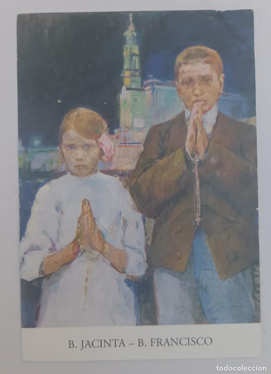 Postales: ESTAMPA BEATA JACINTA Y BEATO FRANCISCO - ORACION PARA CANONIZACION (REVERSO) - PASTORES DE FATIMA