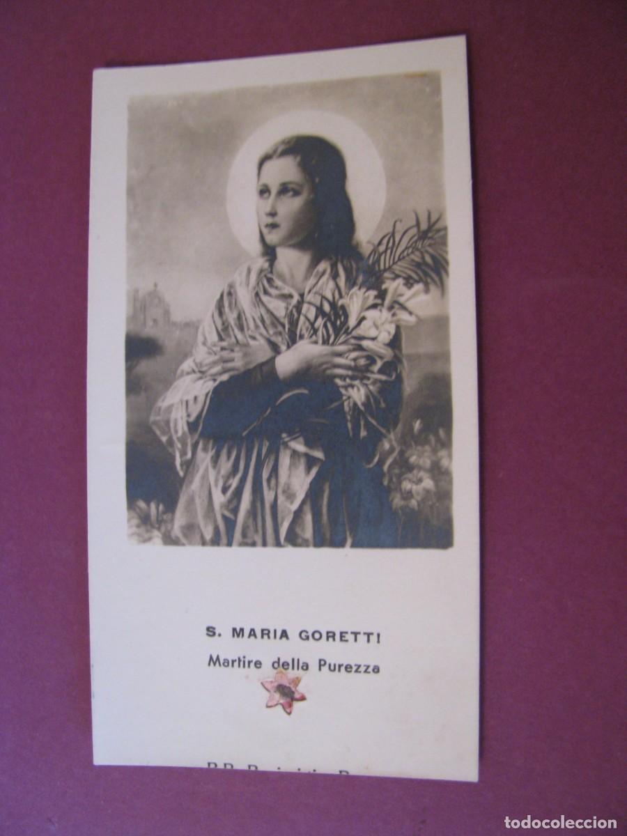 Postales: ESTAMPA RELIGIOSA. S. MARIA GORETTI, CON RELIQUIA. 10X5,5 CM. IMRESO EN ITALIA