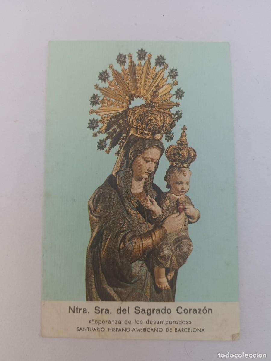 Postales: ESTAMPA NTRA. SRA. DEL SAGRADO CORAZON. SANTUARIO HISPANO-AMERICANO DE BARCELONA - ACORDAOS (REVERSO