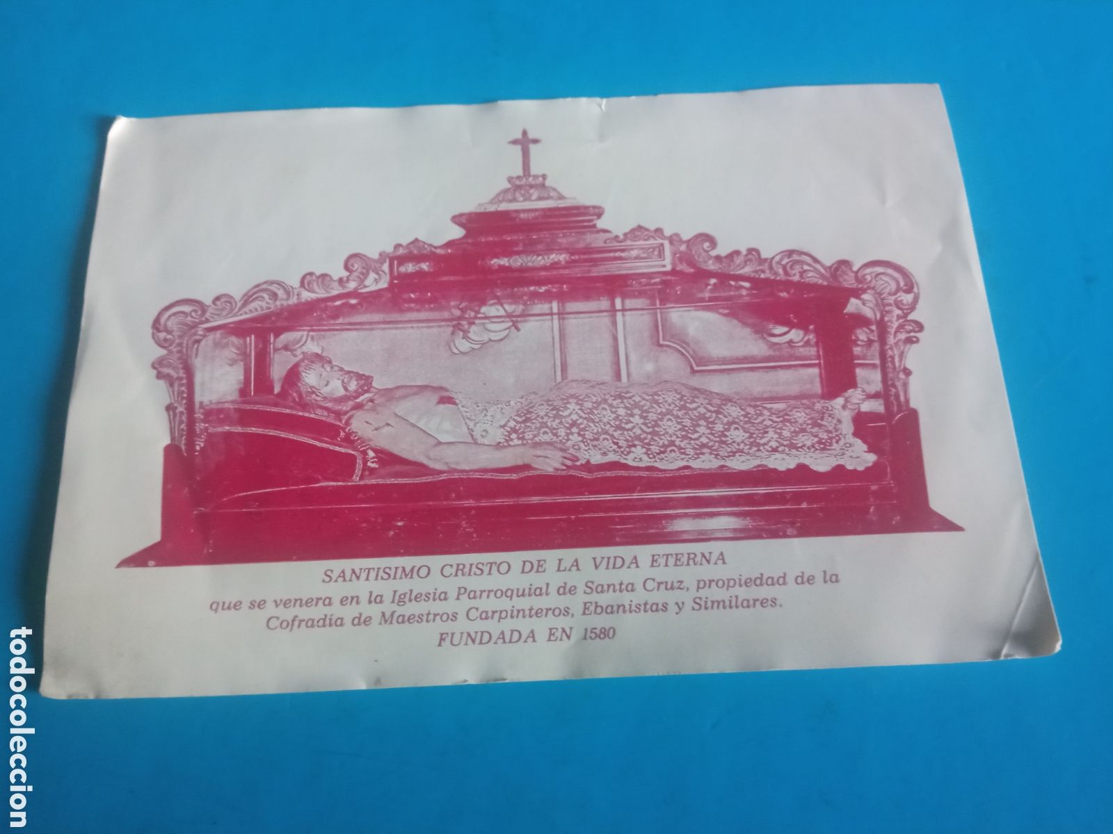 Postales: Antiguo recordatorio, Sant&iacute;simo Cristo de la Vida Eterna, Madrid