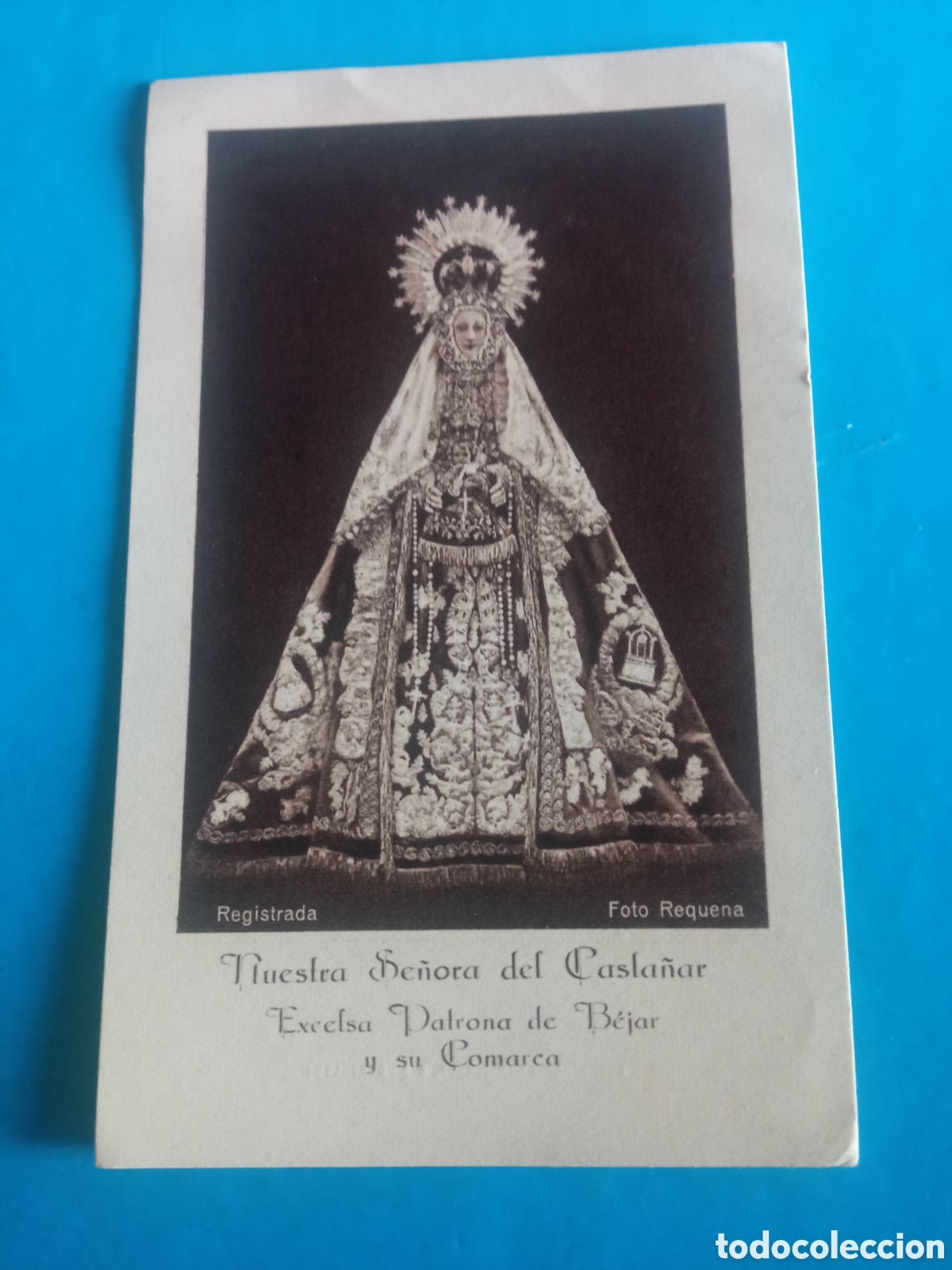 Postales: Antiguo recordatorio con oraci&oacute;n, Nuestra Se&ntilde;ora del Casta&ntilde;ar, Patrona de Bejar y su Comarca