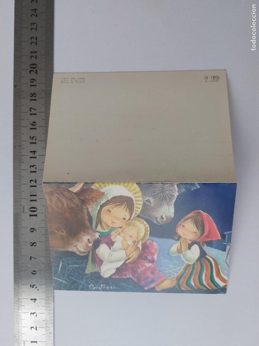 Postales: Estampa de Navidad con ilustraci&oacute;n de nacimiento de 1967