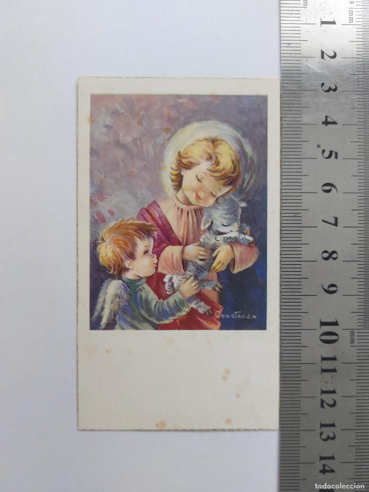 Postkarten: Estampa religiosa con &aacute;ngeles y cordero