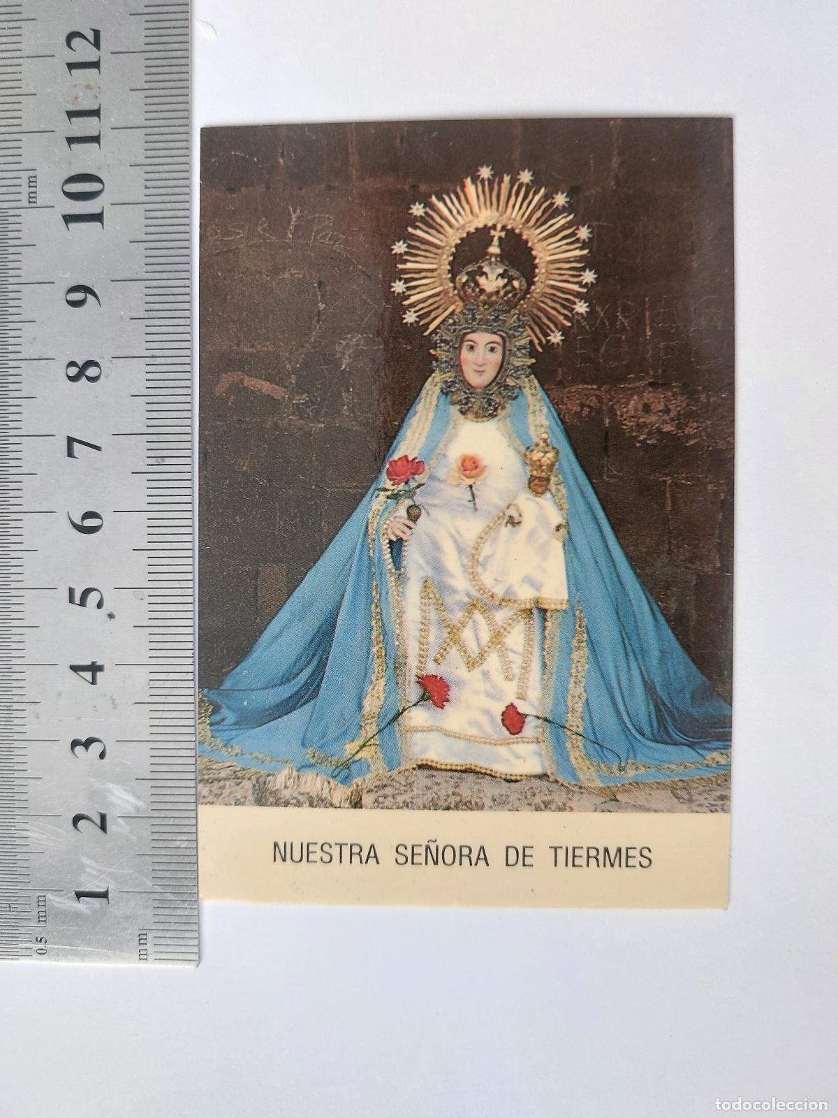 Postales: Estampa de Nuestra Se&ntilde;ora de Tiermes, imagen religiosa con oraci&oacute;n