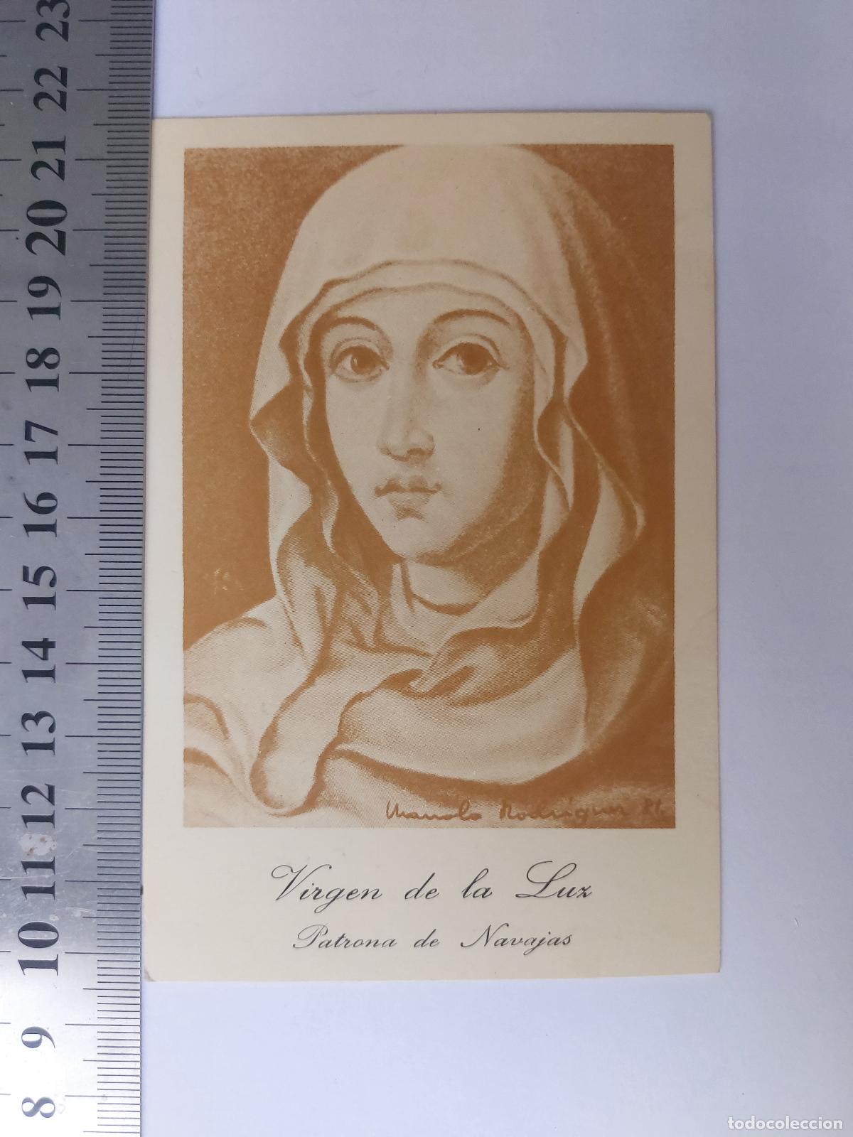 Postales: Estampa de la Virgen de la Luz y corte de honor de las fiestas de Navajas