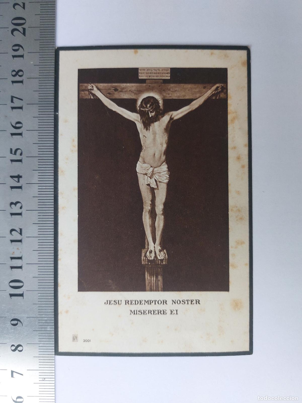 Postales: Estampa de recordatorio f&uacute;nebre de 1949 en Alcudia de Carlet