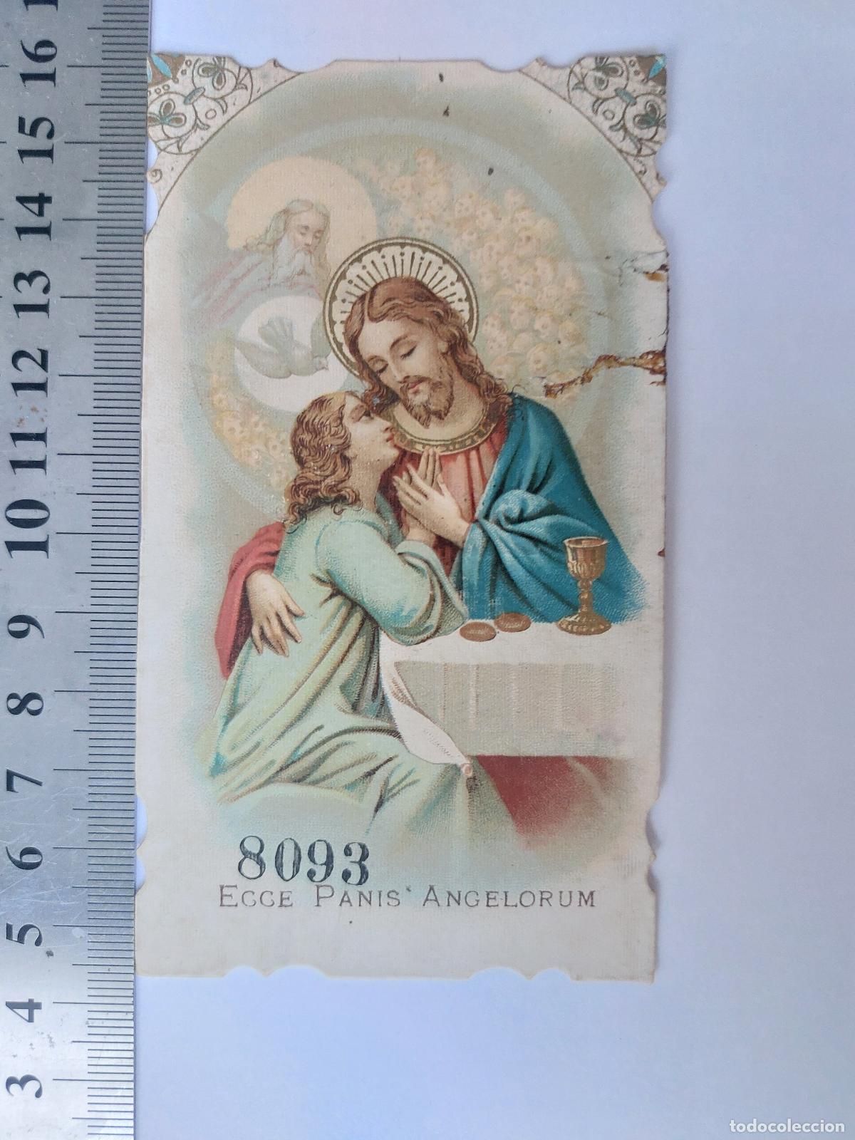 Postales: Estampa religiosa con representaci&oacute;n de Ecce Panis Angelorum