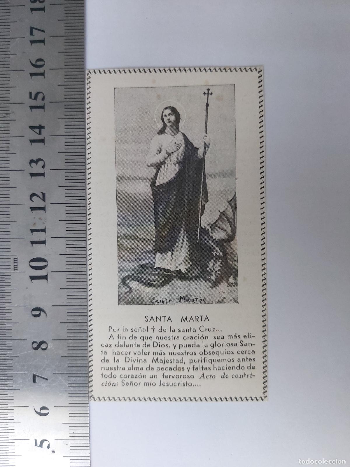 Postales: Estampa con oraci&oacute;n a Santa Marta