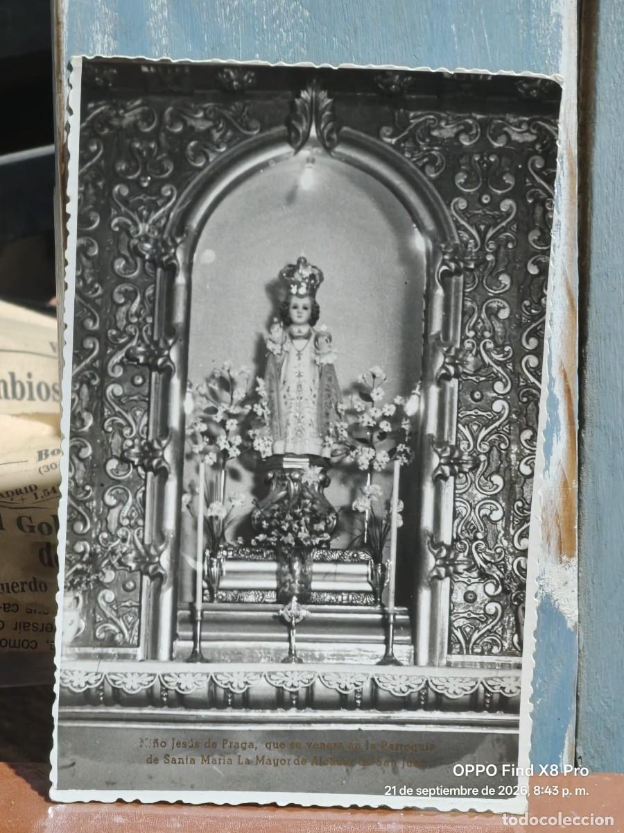 Postales: POSTAL NI&Ntilde;O JESUS DE PRAGA ALCAZAR DE SAN JUAN CIRCULADA DE 14 CMS. ALTO X 8,5 DE ANCHO