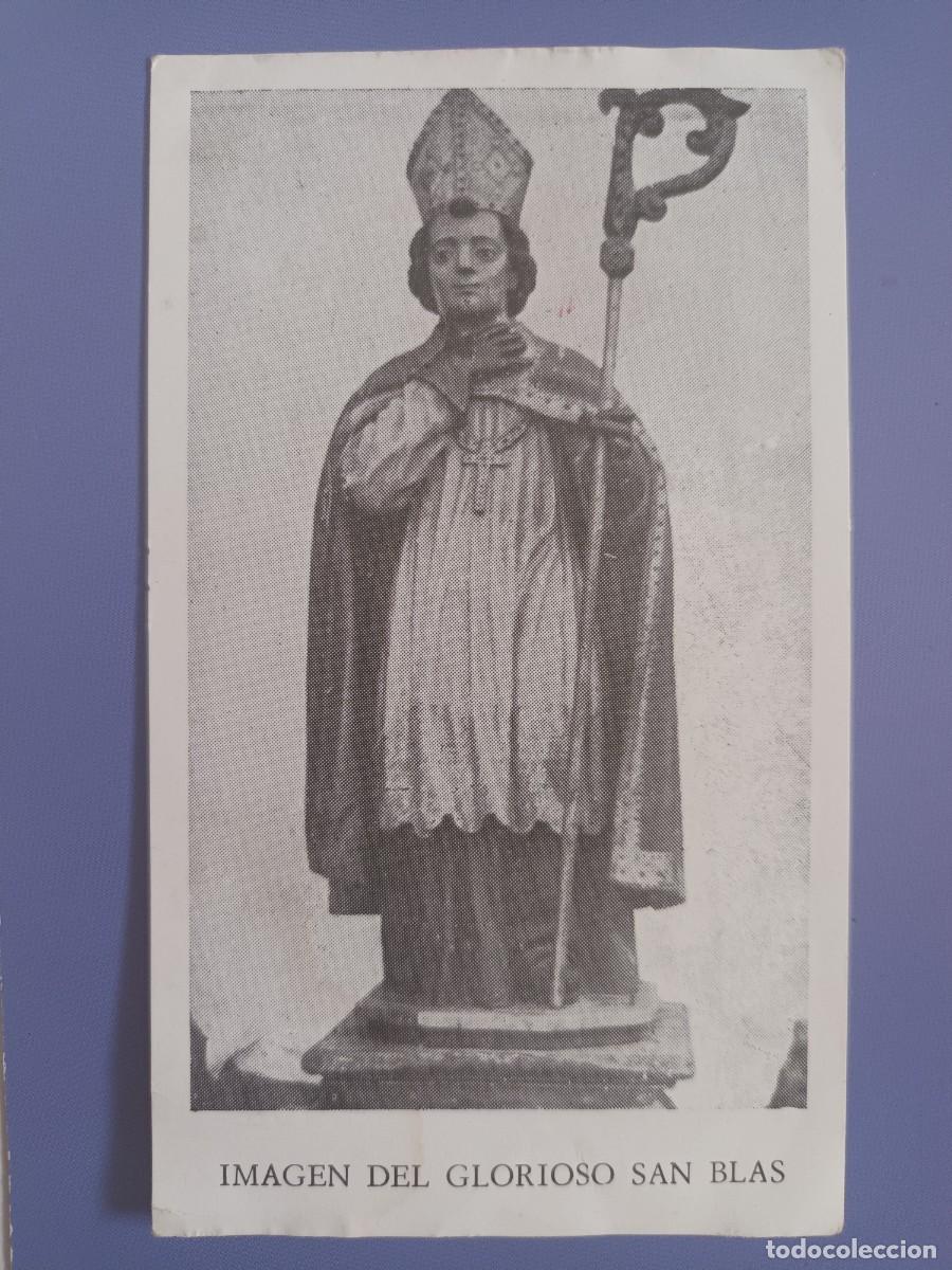 Postales: ESTAMPA IMAGEN DEL GLORIOSO SAN BLAS - ORACION (REVERSO)