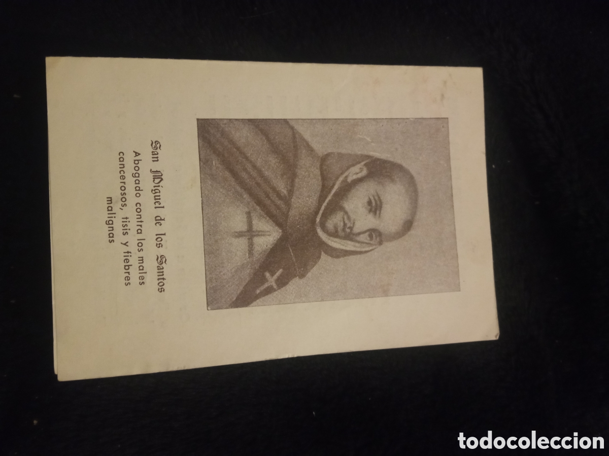 Postales: Antiguo dictico con novena a San Miguel de los Santos