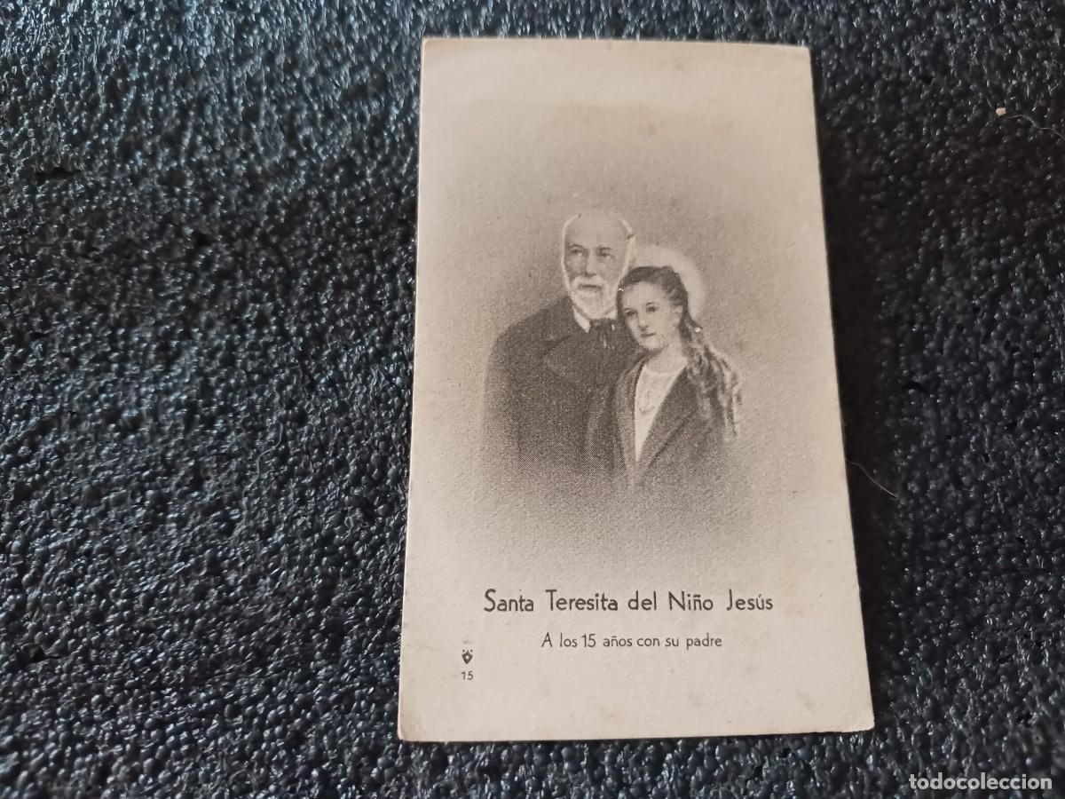 Postales: estampa, santa teresita a los 15 a&ntilde;os con su padre,