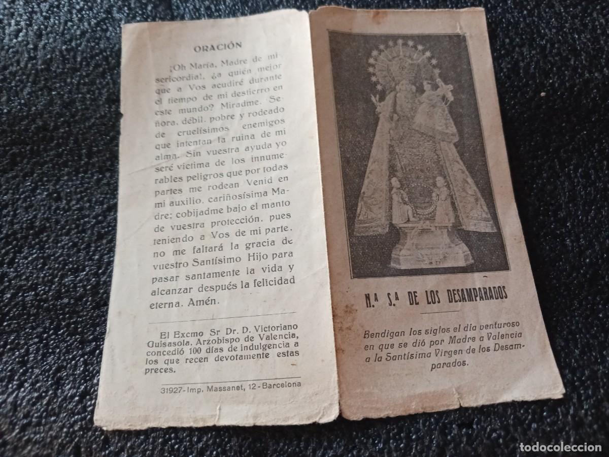 Postales: estampa, diptico, ntra. sra. de los desamparados, oracion