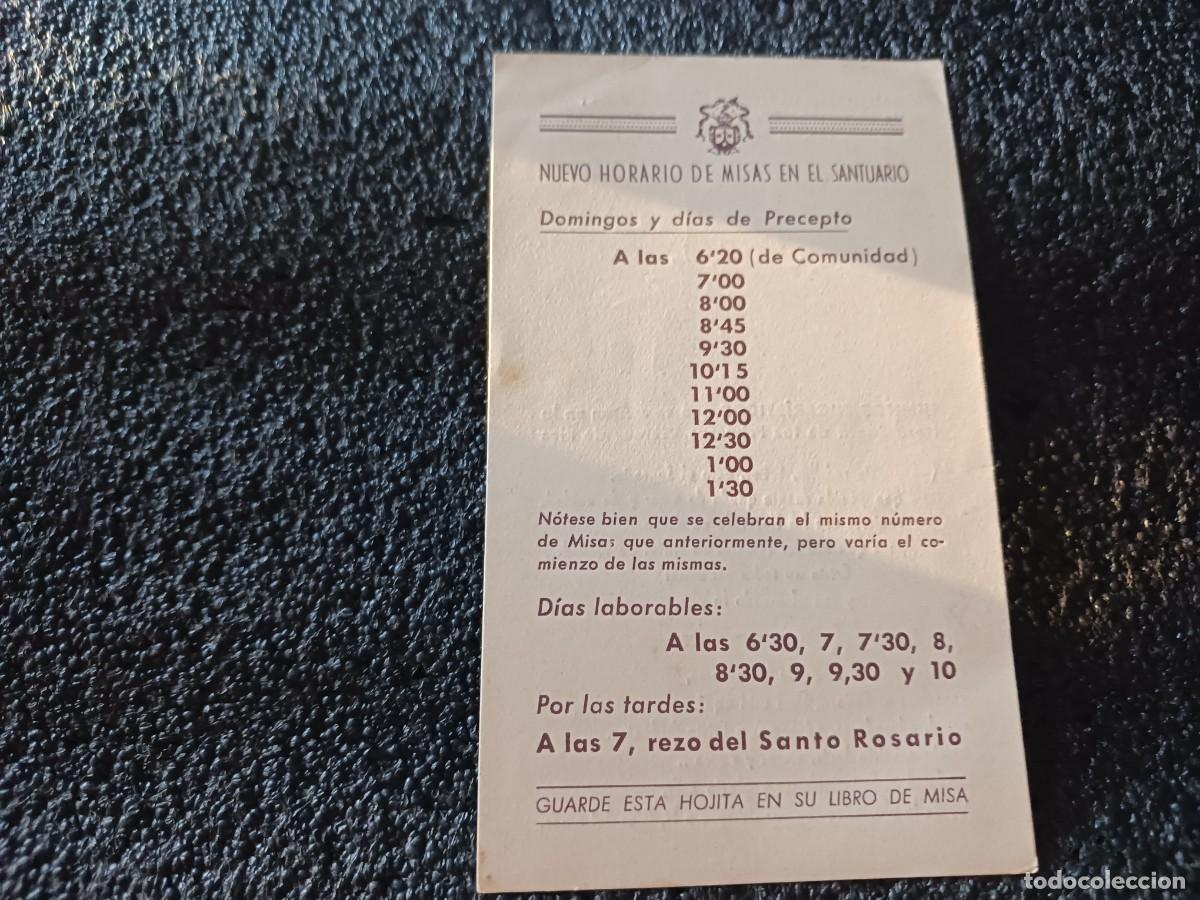 Postales: antiguos horarios de misa en santuario ntra. sra. del carmen de barcelona, carmelitas descalzos