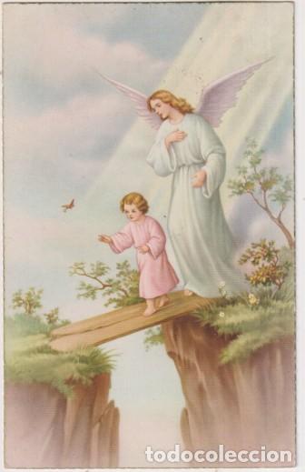 Postales: El &Aacute;ngel de la Guarda. A&ntilde;os 50. Dedicada