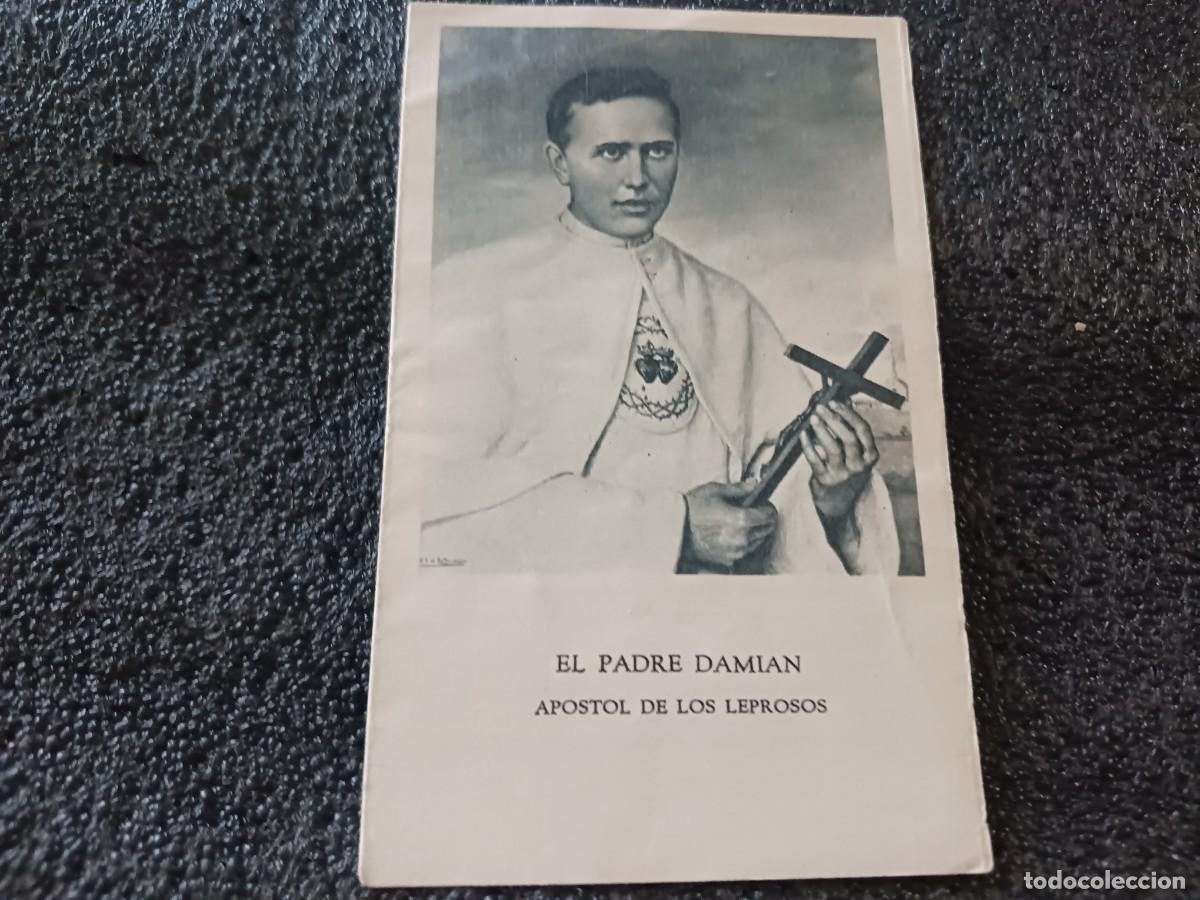Postales: triptico, el padre damian, apostol de los leprosos, novena