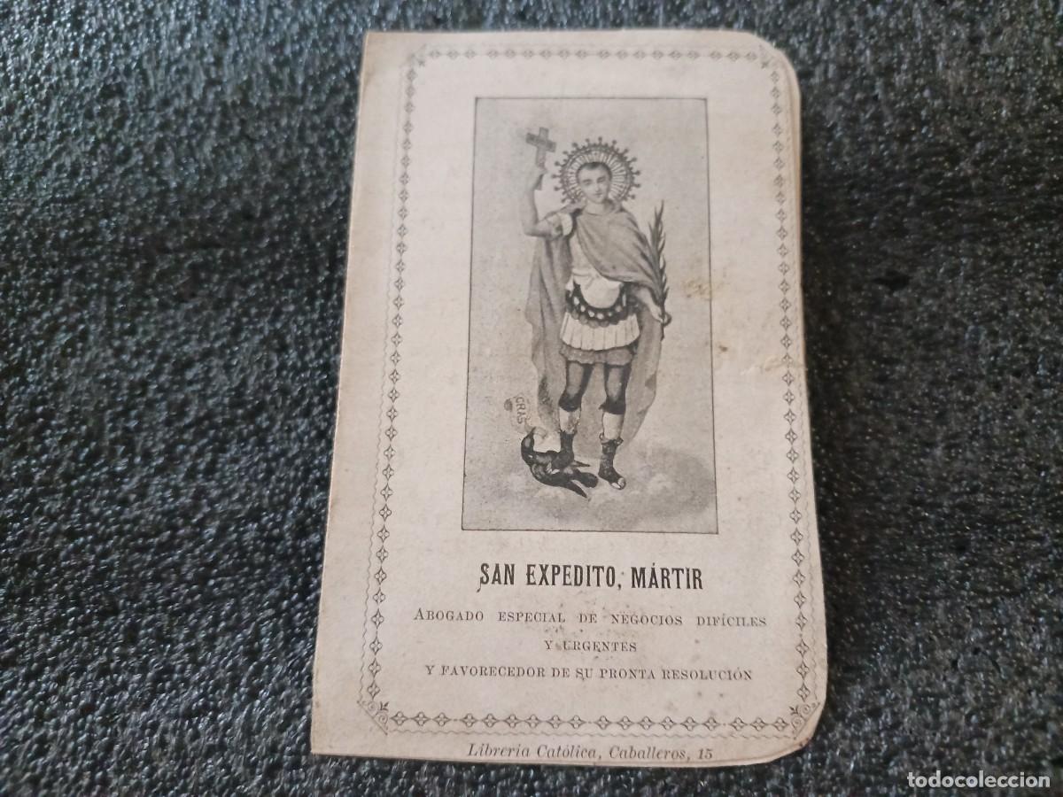 Postales: estampa diptica, oracion a san expedito, martir, abogado de negocios dificiles