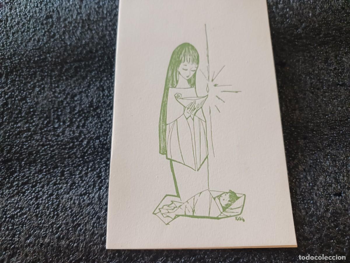 Postales: estampa diptica, nacimiento de un hijo 1967, en catalan