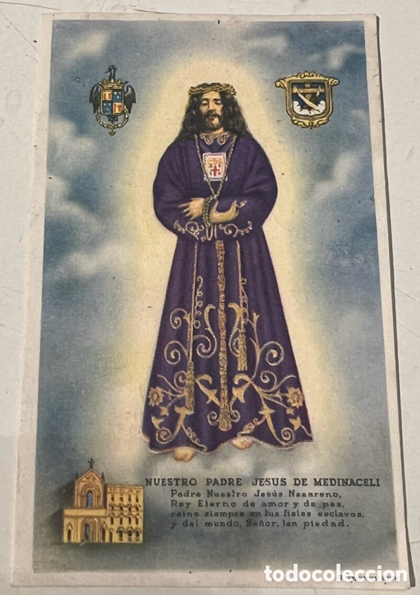 Postales: Estampa Religiosa. Recuerdo del Novenario al Sant&iacute;simo Cristo de la Esclavitud. Cartagena. A&ntilde;os 50.