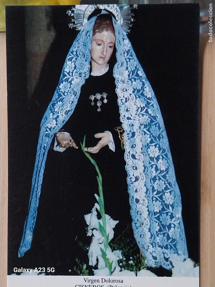 Postales: CISNEROS VIRGEN DOLOROSA PALENCIA TARJETA DORSO BLANCO TAMA&Ntilde;O POSTAL