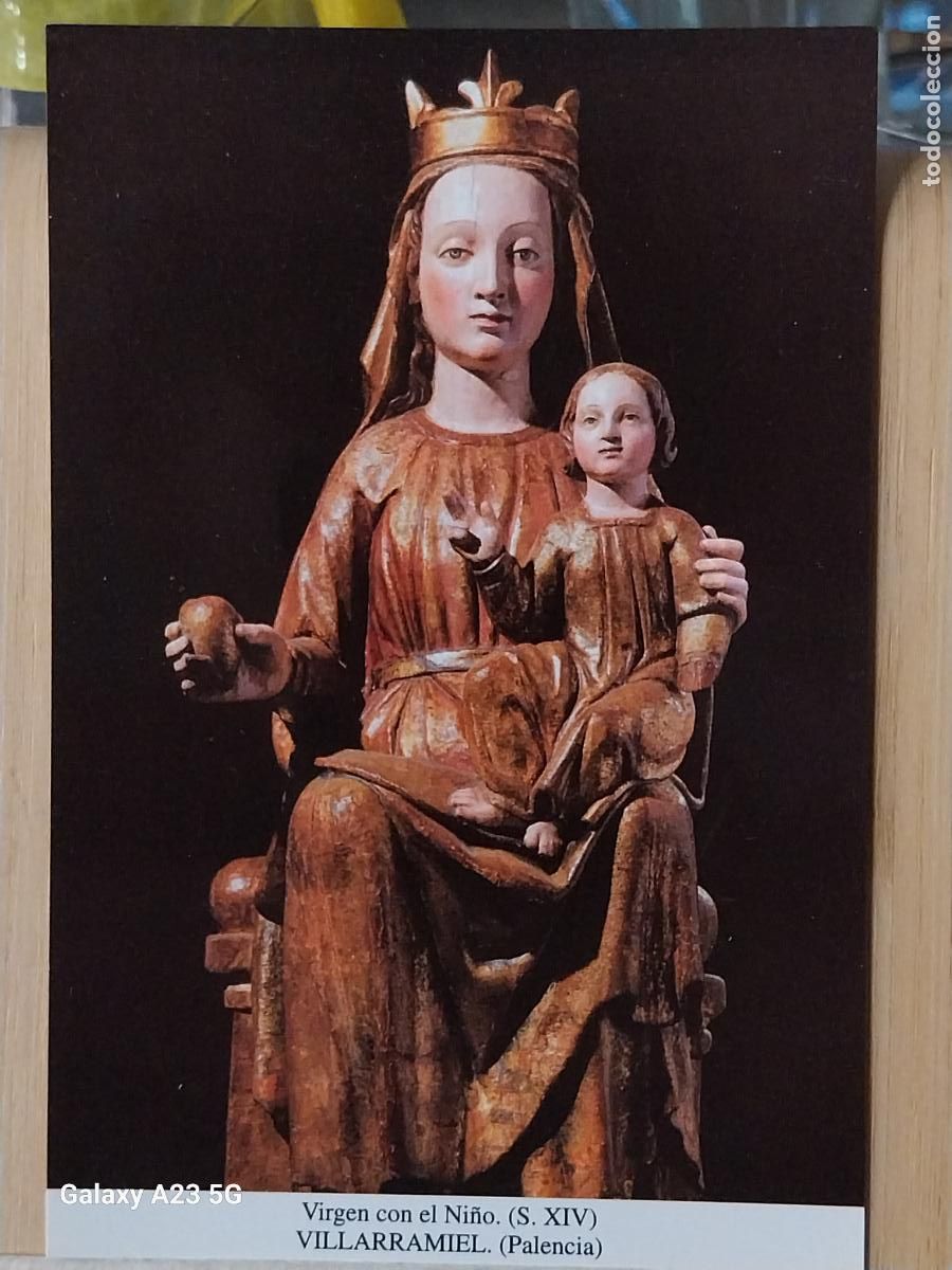 Postales: VILLARRAMIEL VIRGEN CON NI&Ntilde;O PALENCIA TARJETA DORSO BLANCO TAMA&Ntilde;O POSTAL