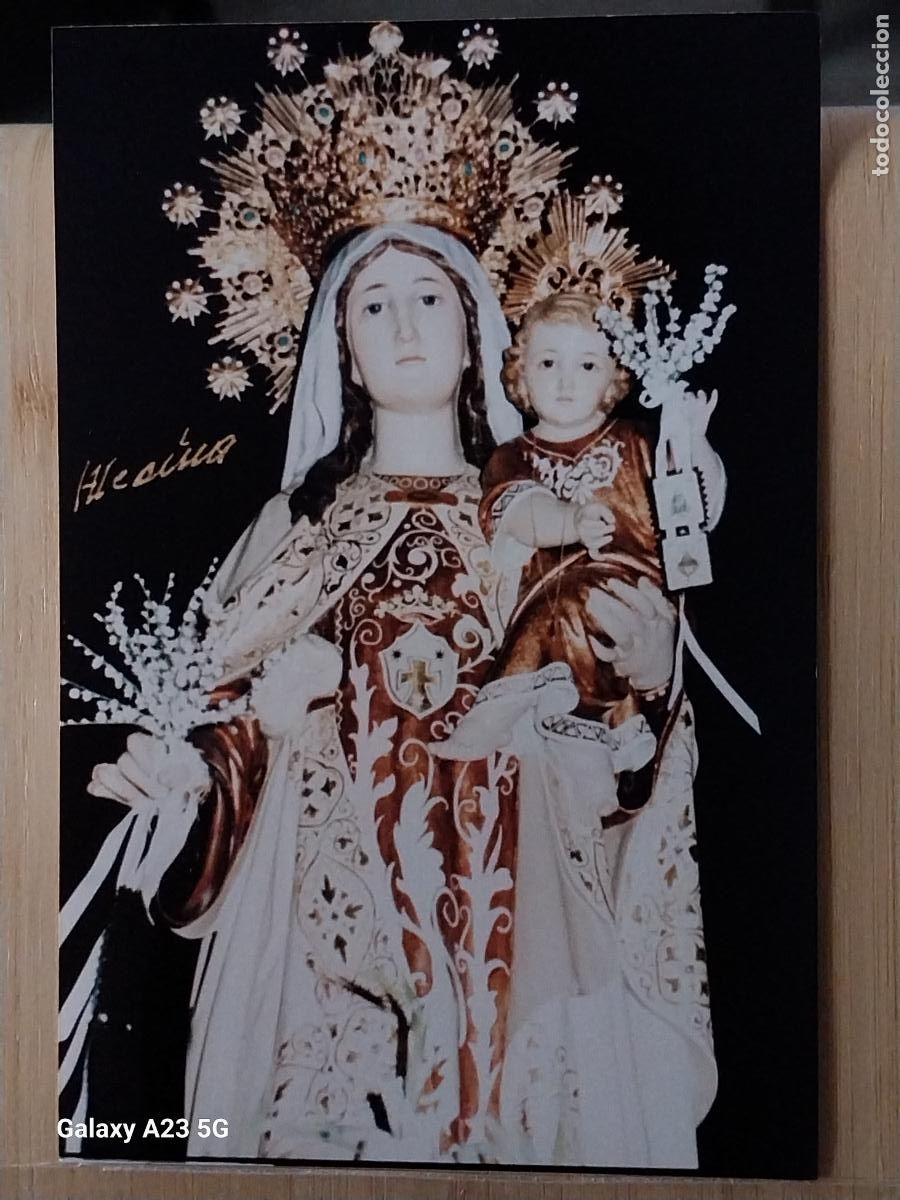 Postales: VIRGEN NTRA SRA CON NI&Ntilde;O POR DETERMINAR RAMITO FOTO PARTICULAR TAMA&Ntilde;O POSTAL PAPEL FINO
