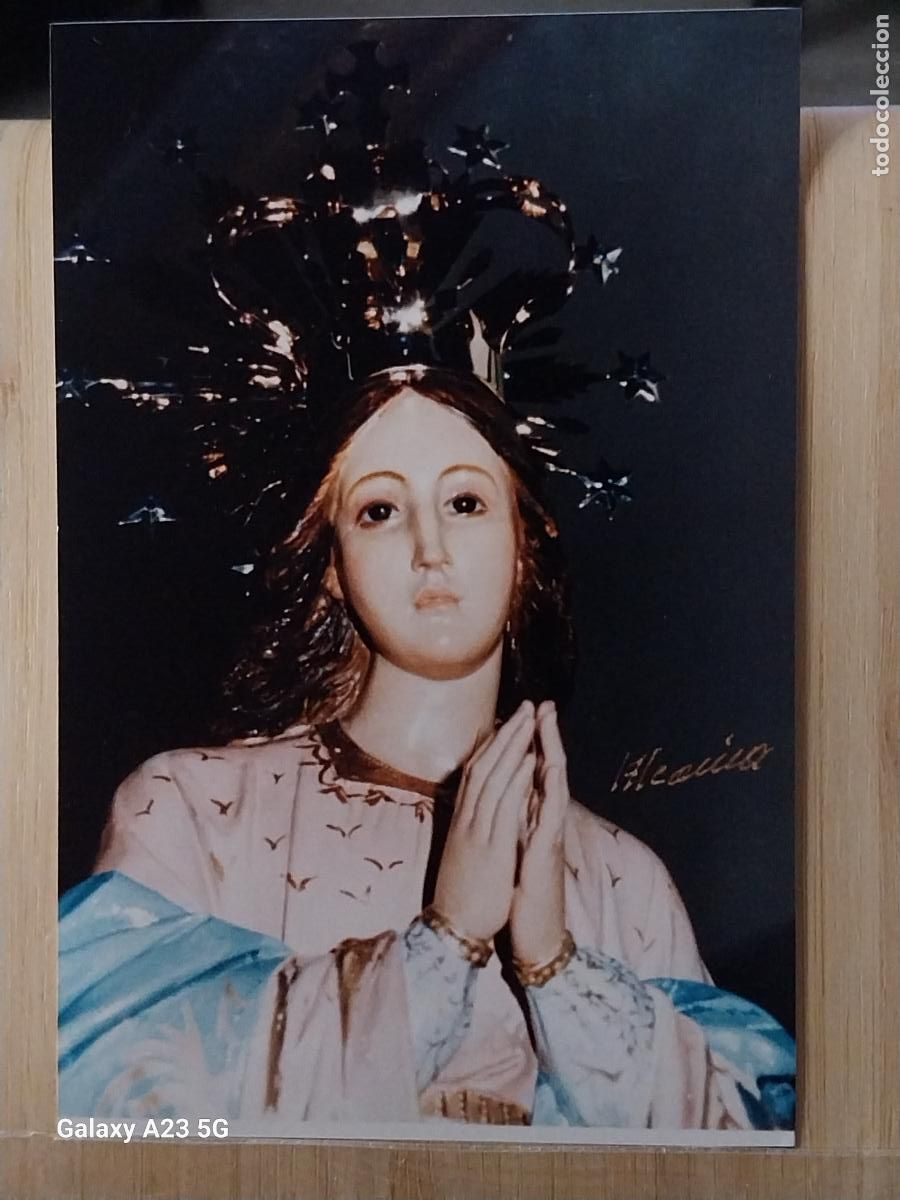 Postales: VIRGEN NTRA SRA CON NI&Ntilde;O POR DETERMINAR MANOS REZO FOTO PARTICULAR TAMA&Ntilde;O POSTAL PAPEL FINO