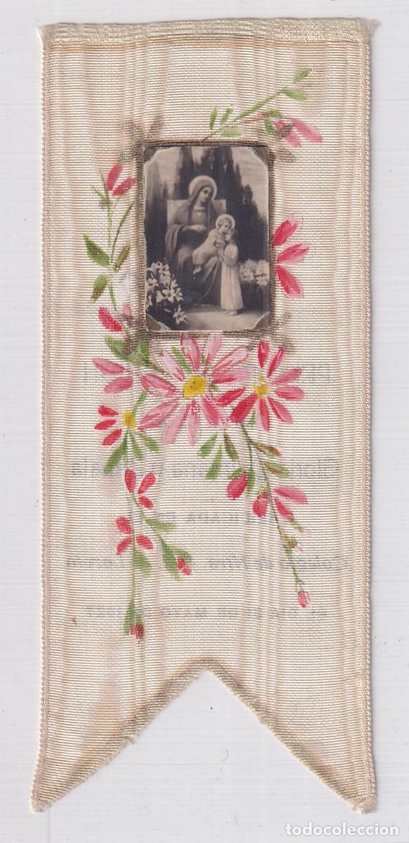 Postales: Antigua tela Recuerdo de la Primera Comuni&oacute;n Colegio Ntra Sra de Loreto. 1927 medidas 13 x 5,5 cm