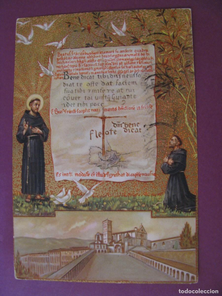 Postales: POSTAL RELIGIOSA. BENDICION DE SAN FRANCISCO. CIRCULADA 1959. ITALIA