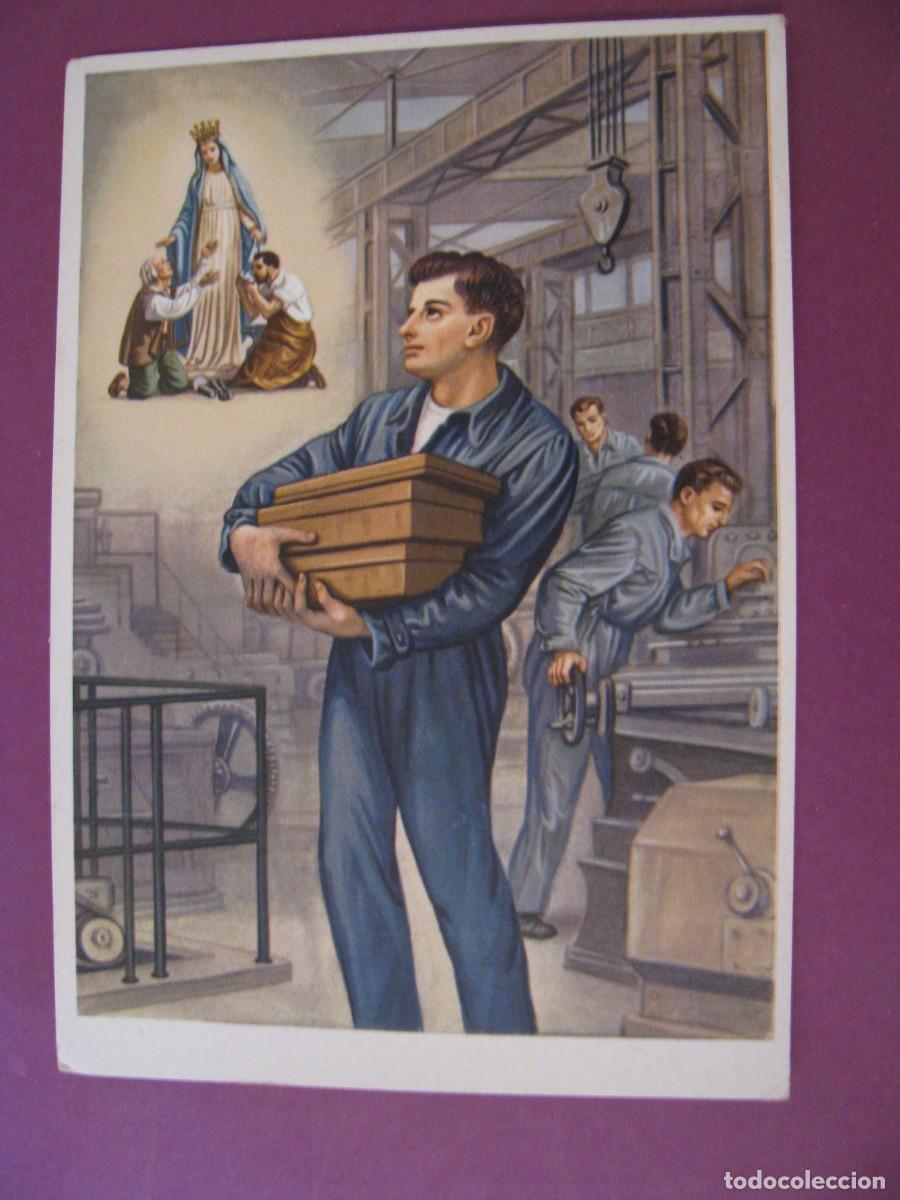 Postales: POSTAL RELIGIOSA. VIRGEN DEL TRABAJO. RICOVERO MADONNA DEL LAVORO / NUOVA OLONIO. ITALIA