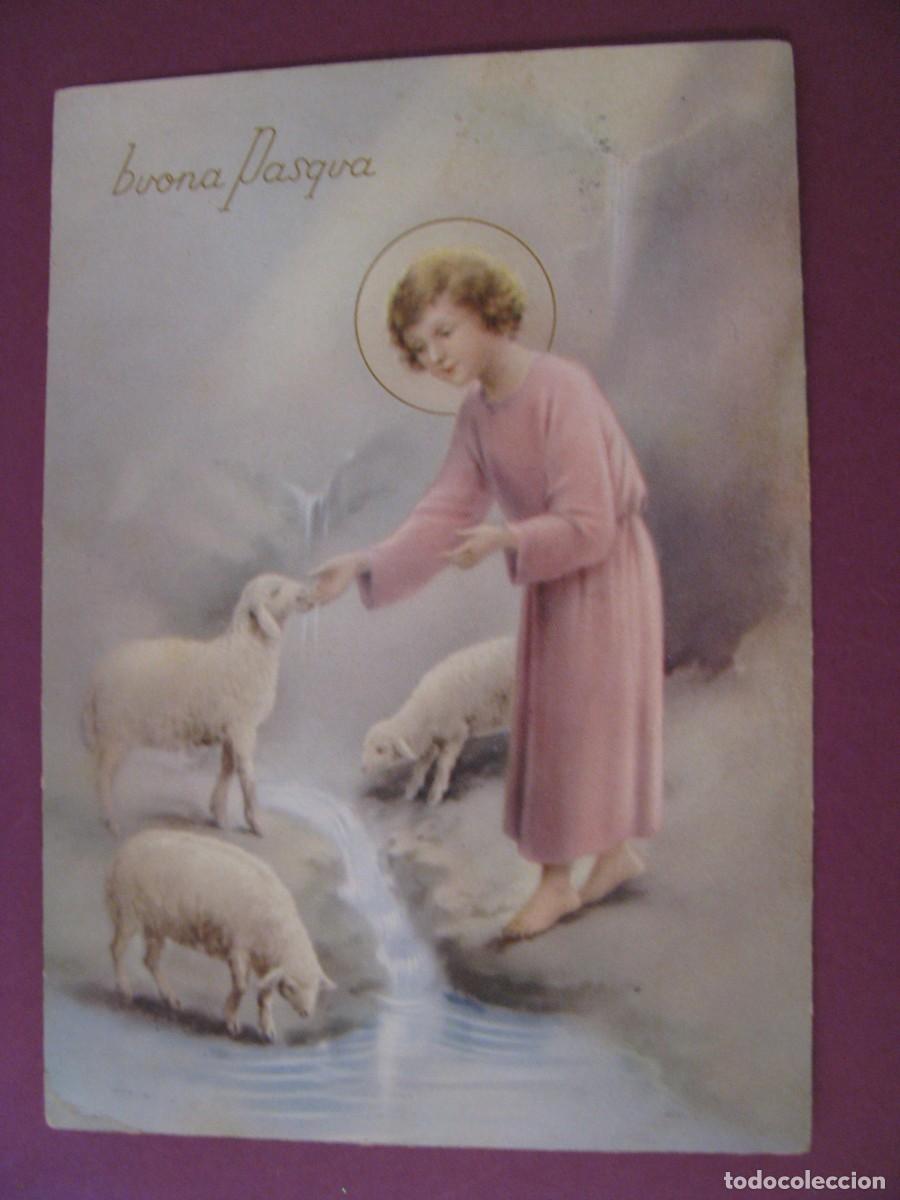 Postales: POSTAL RELIGIOSA. BUONA PASQUA. ITALIA. CIRCULADA 1954