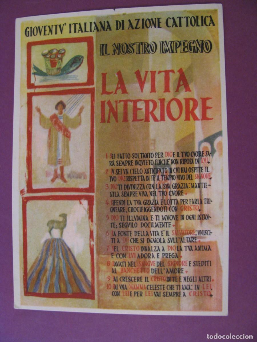 Postales: POSTAL RELIGIOSA. ACCION CATOLICA ITALIANA - LA VITA INTERIORE - BOLOGNA. 1949