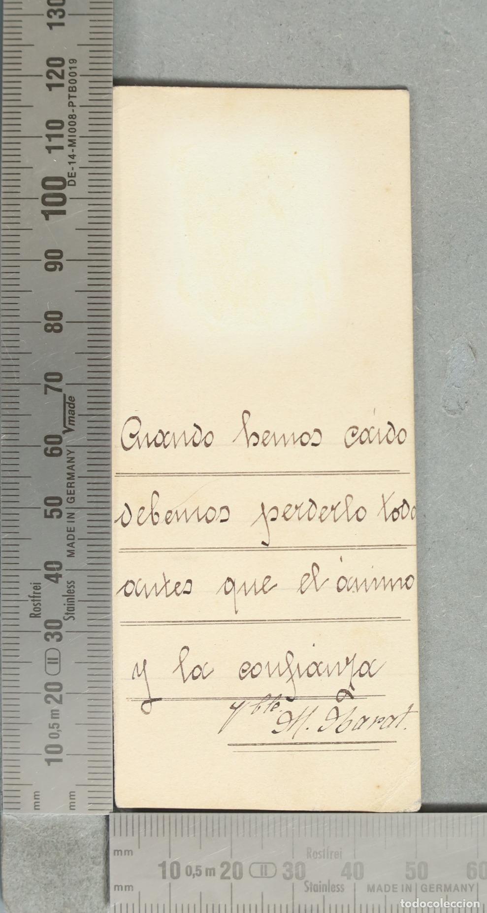Postales: ESTAMPA. Cuando hemos caido debemos perderlo todo antes que el animo y la confianza - M. Barat
