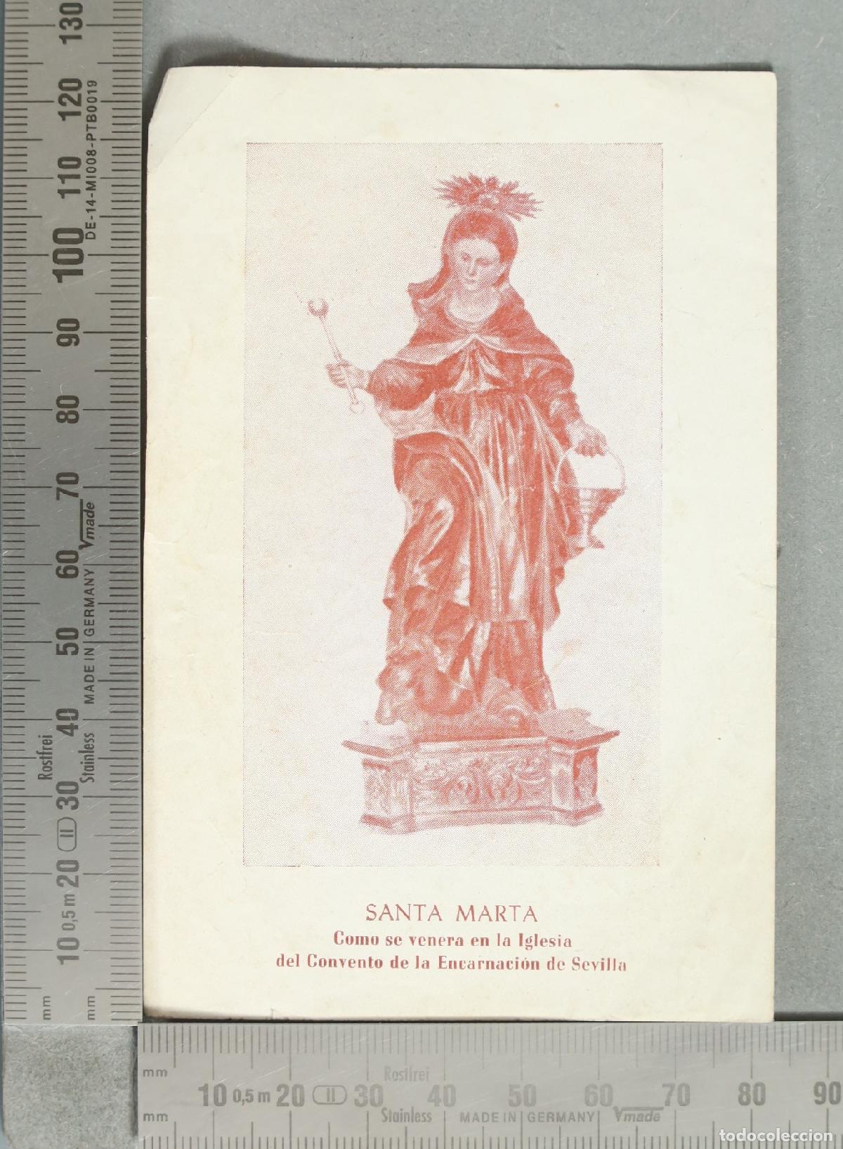 Postales: ESTAMPA. Santa Marta - Como se venera en la Iglesia del Convento de la Encarnaci&oacute;n de Sevilla