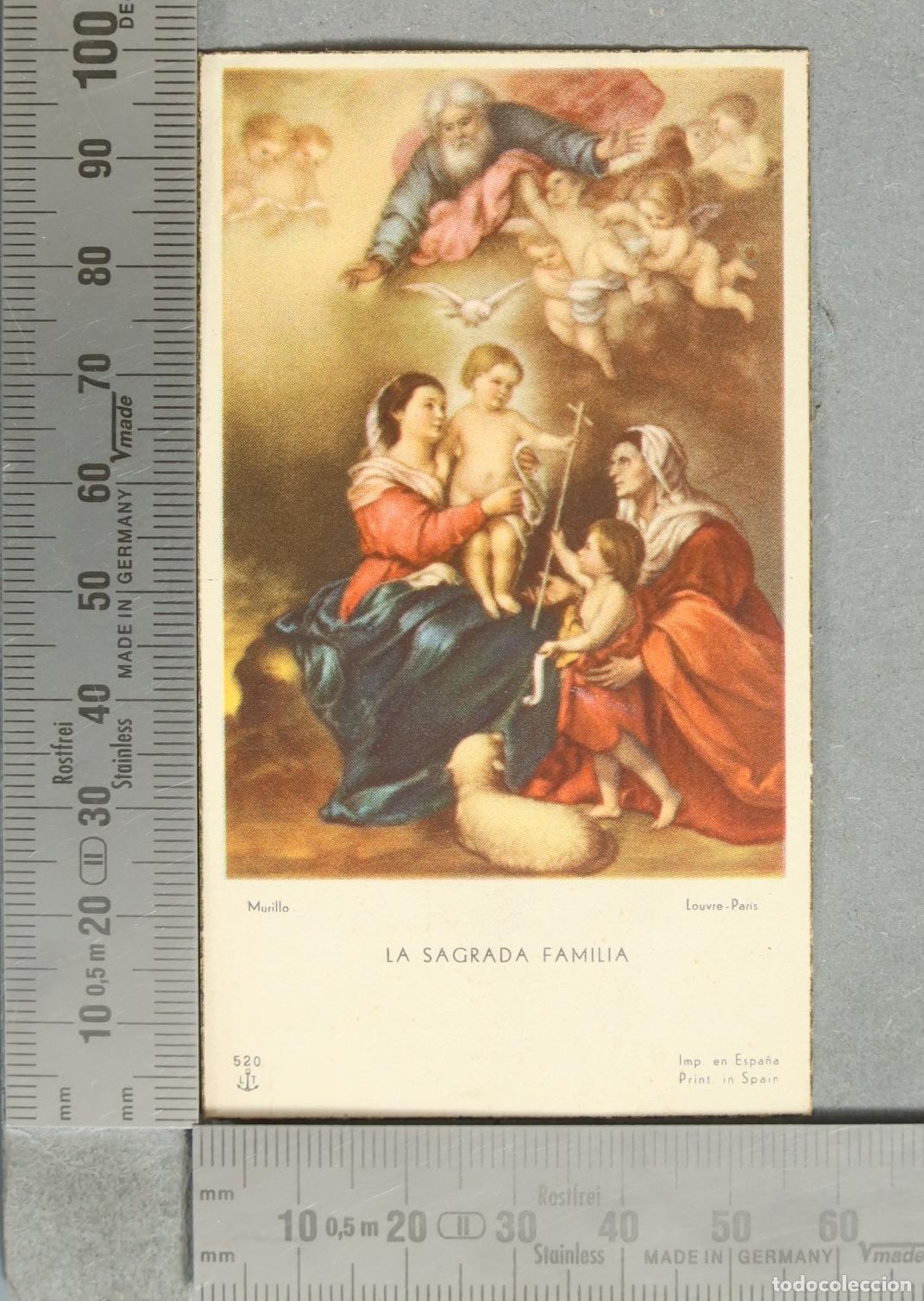 Postales: ESTAMPA. La Sagrada Familia - Murillo. COMUNION. VILLACARRILLO 1945