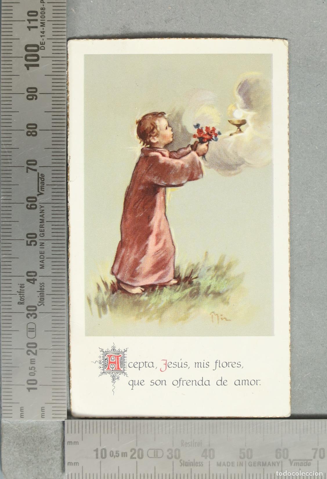 Postales: ESTAMPA. Acepta, Jesus, mis flores, que son ofrenda de amor