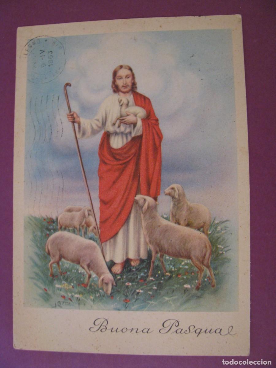 Postales: POSTAL RELIGIOSA. BUONA PASQUA. ITALIA. CIRCULADA 1963